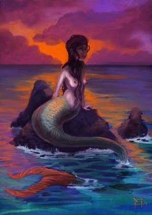 The mermaid waits